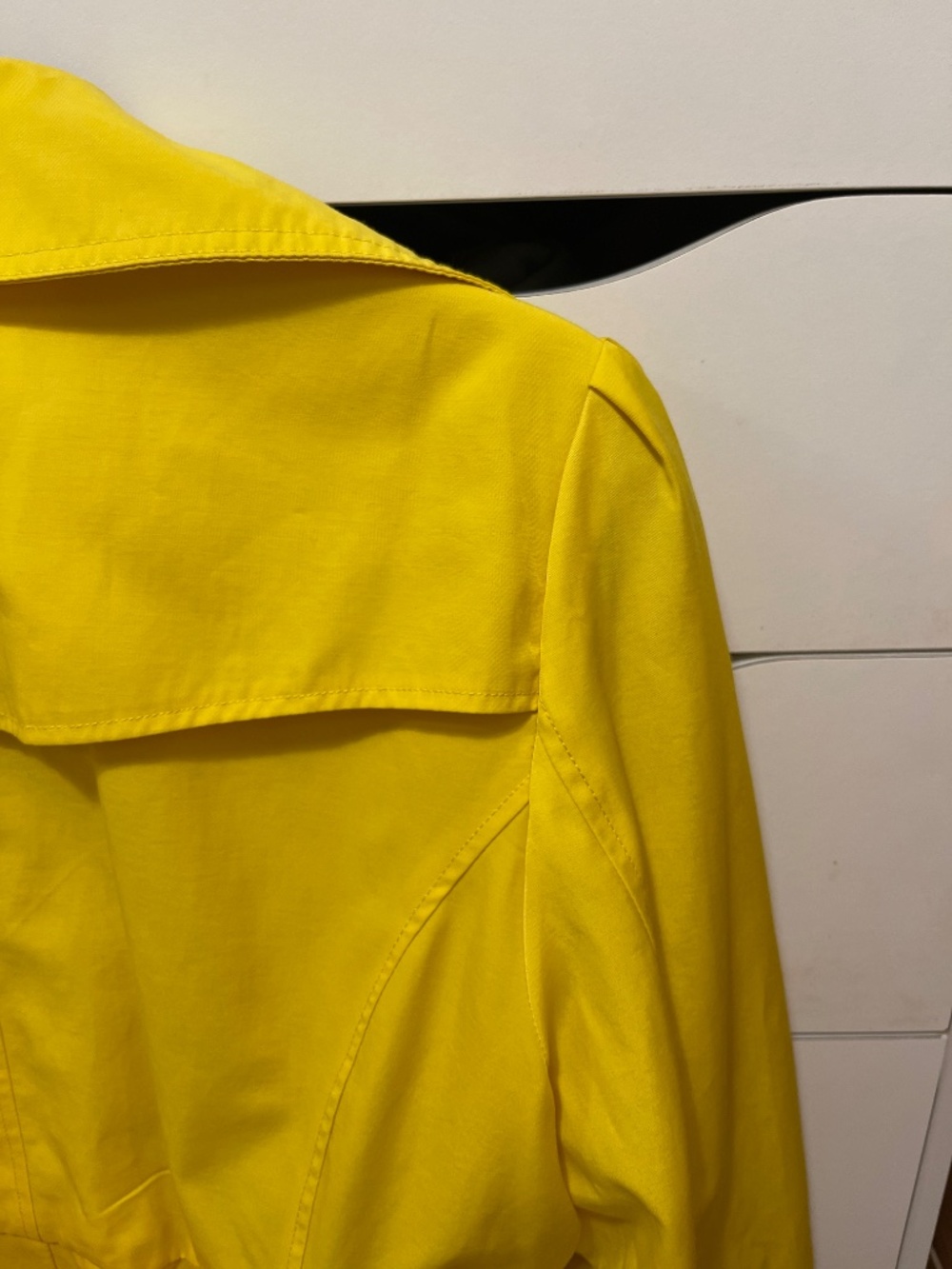Black rivet yellow short trench coat women XL - Picture 7 of 8